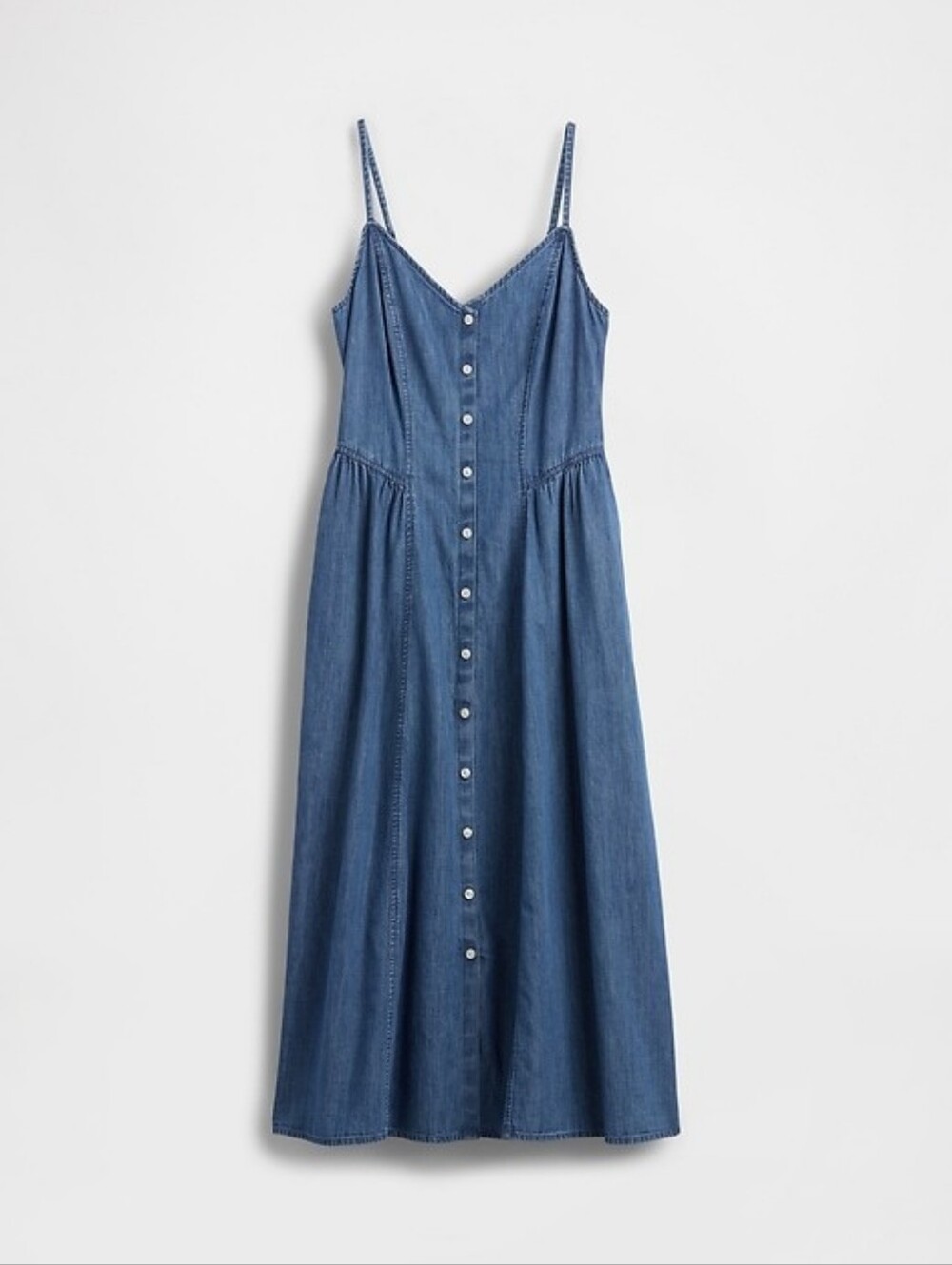 GAP Denim Seamed Maxi Dress Medium Wash NWT - Picture 5 of 5